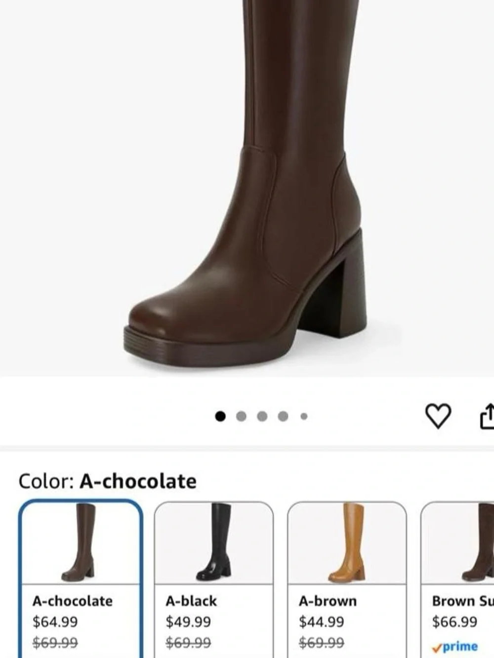 chocolate Women's Platform Knee Boot